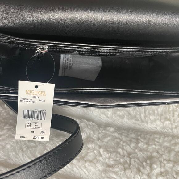 Brand New Michael Kors LOGO Black Gray Crossbody Purse Bag Black MSRP $298 - Picture 10 of 10